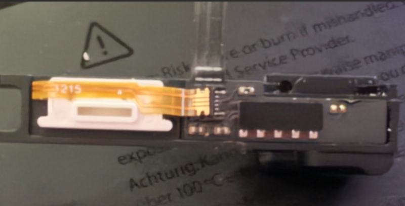 File:A1278 MacBook Pro HDD Bottom bracket disconnected from Flex.png