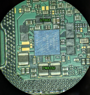 Samsung S22 Ultra - Picture of U7002 IC that needs to be replaced if USB_THM is shorted